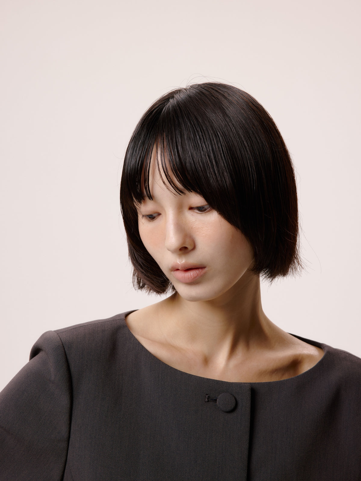 NO COLLAR JACKET/GRY