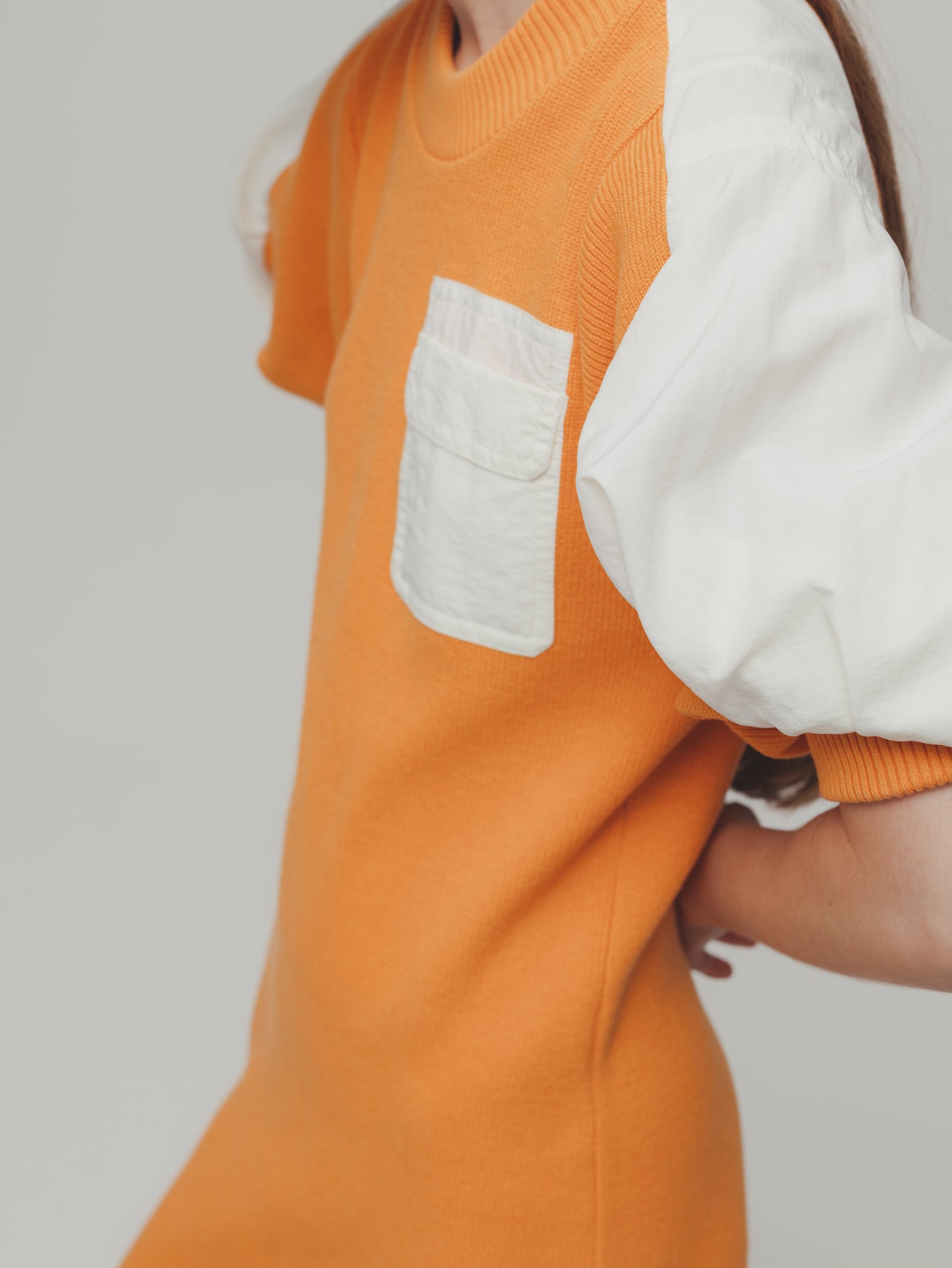 KNIT DOKING DRESS/ORANGE