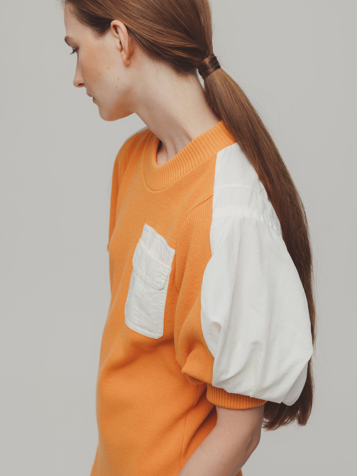 KNIT DOKING DRESS/ORANGE