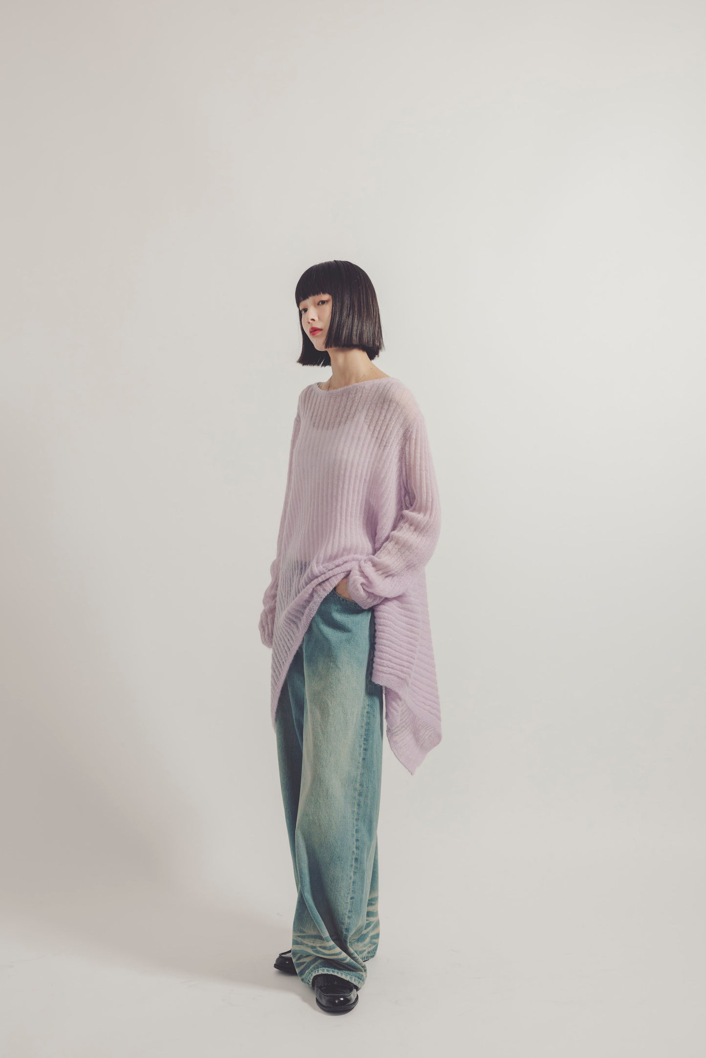 SHEER PRPULUM KNIT/PURPLE