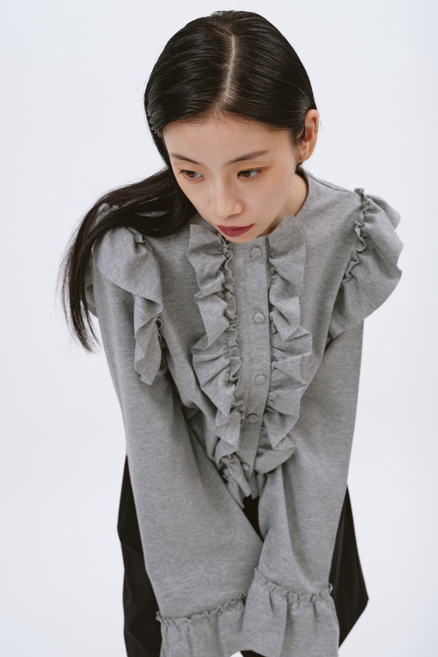 FRILL TOPS/GRAY