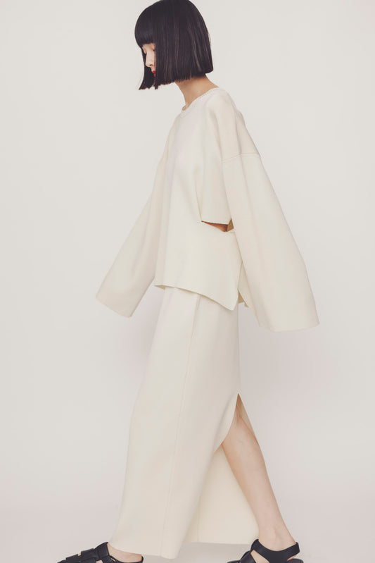 SLIT TIGHT SKIRT/WHITE