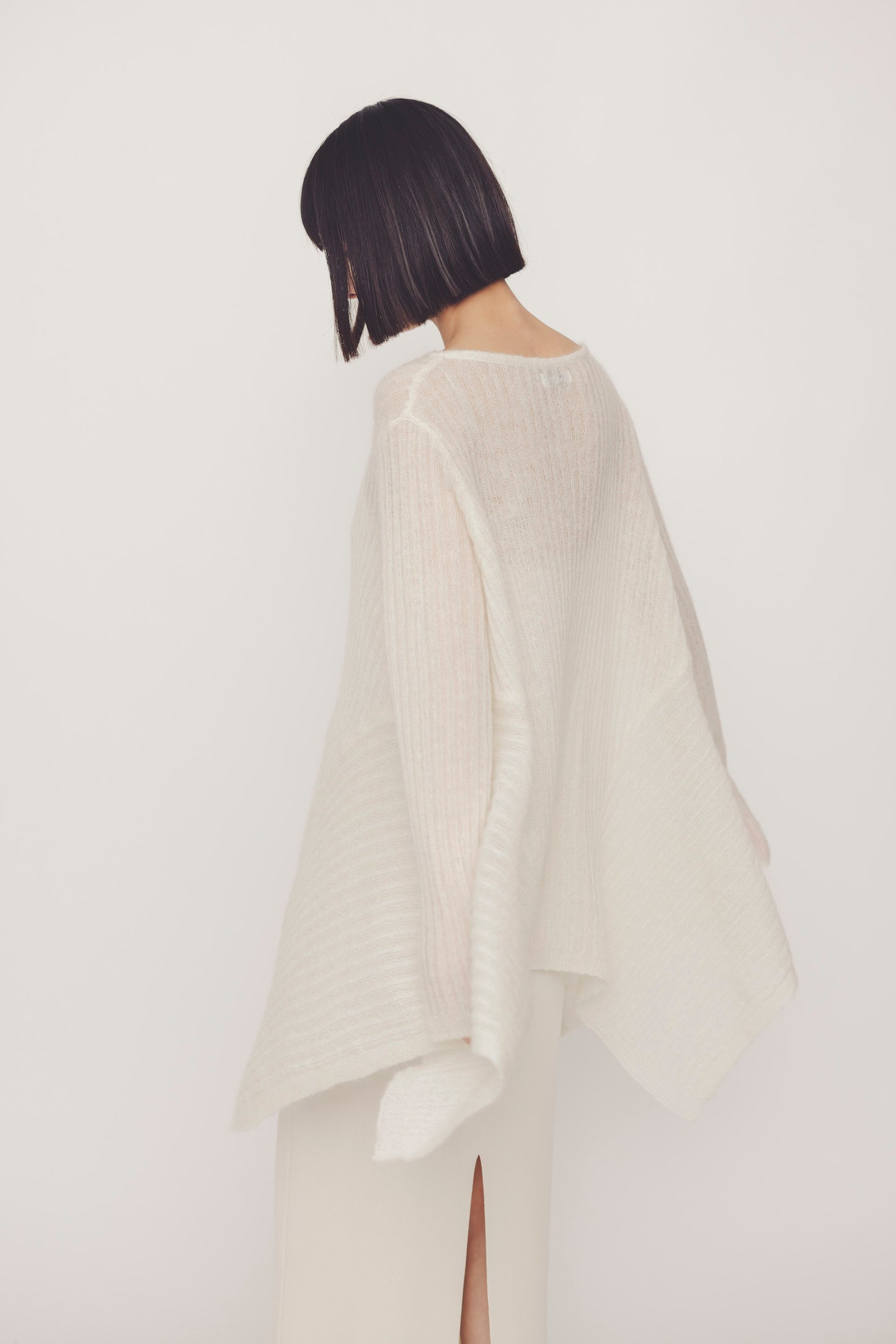 SHEER PRPULUM KNIT/WHITE