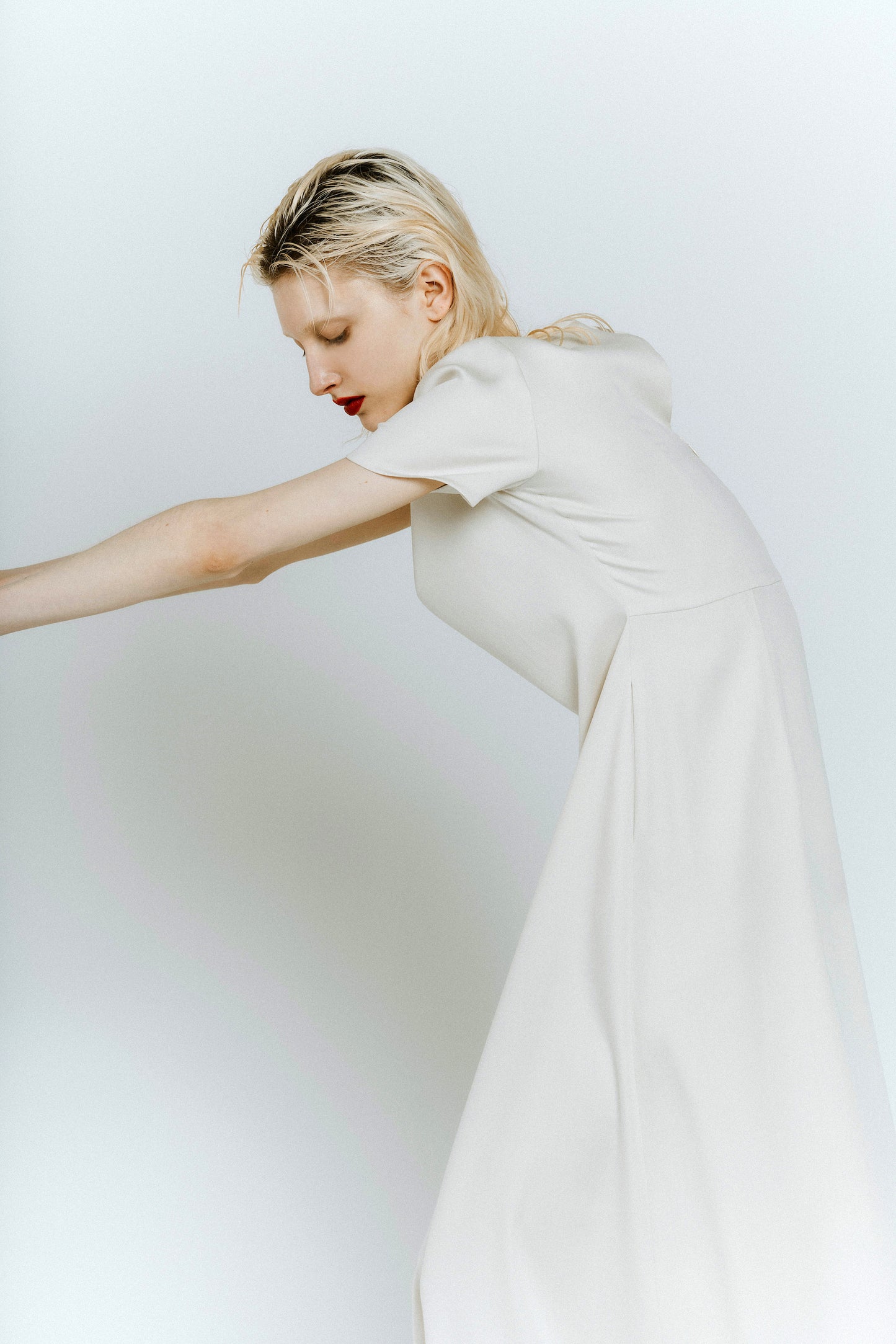 SATIN DRESS/WHITE
