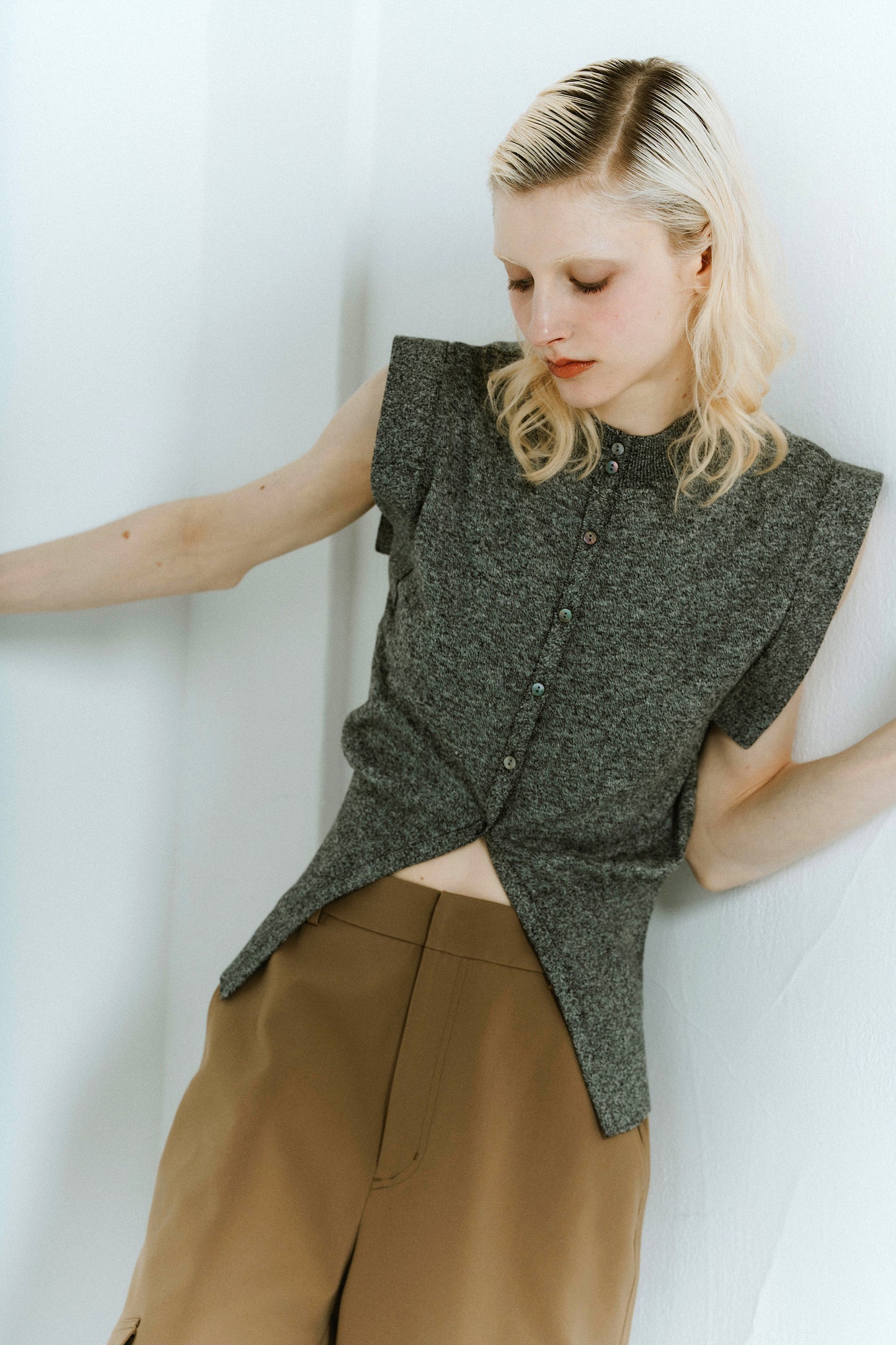 2WAY SQUARE KNIT/BLACK