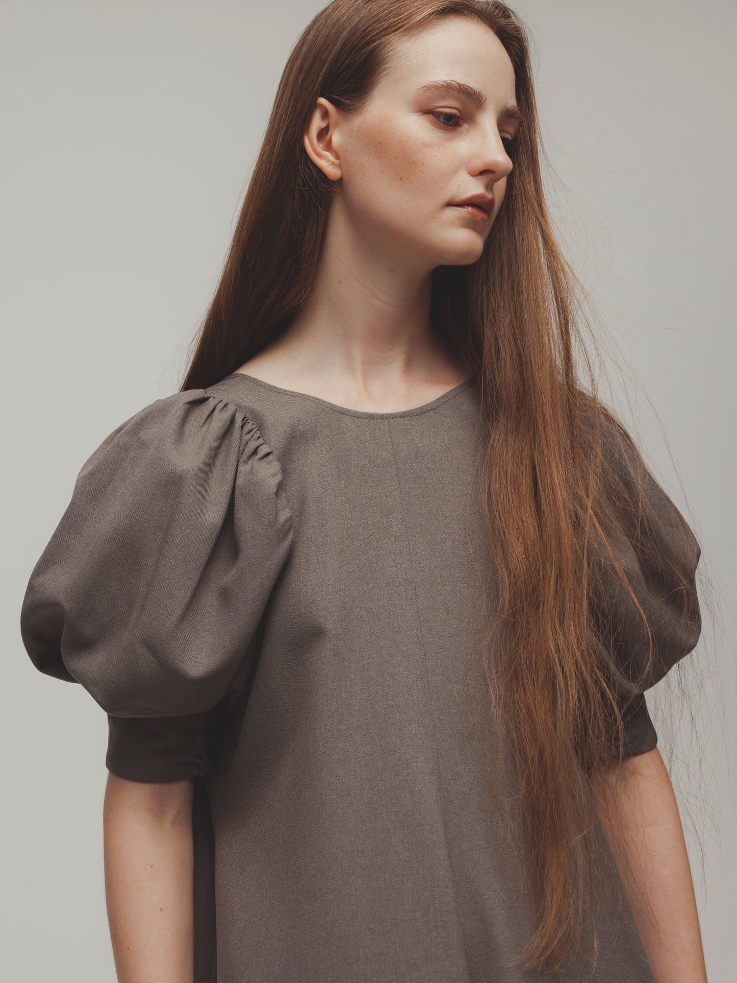 【PRE ORDER】VOLUME SLEEVE DRESS/BEIGE