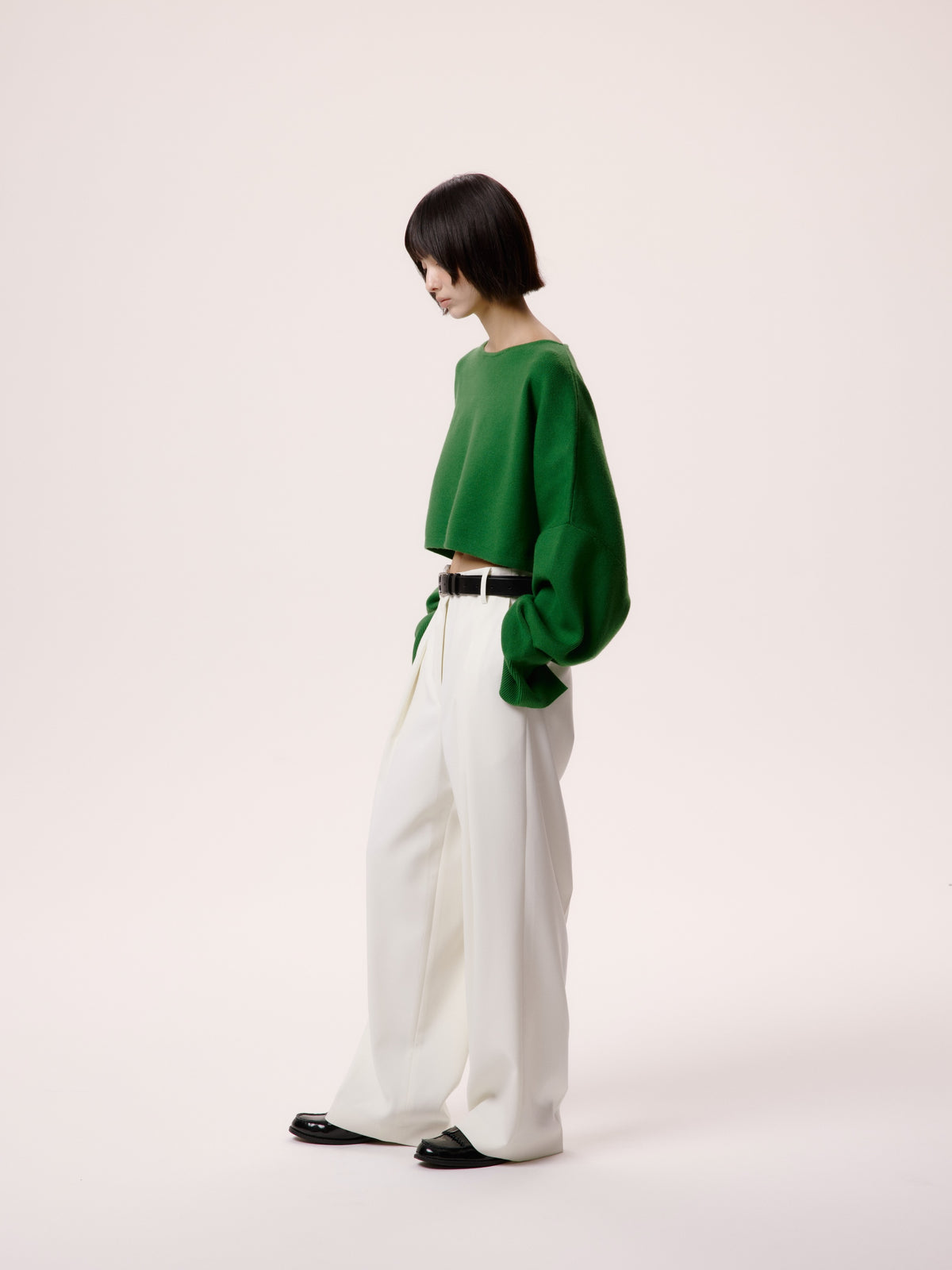 WIDE TUCK PANTS/WHT