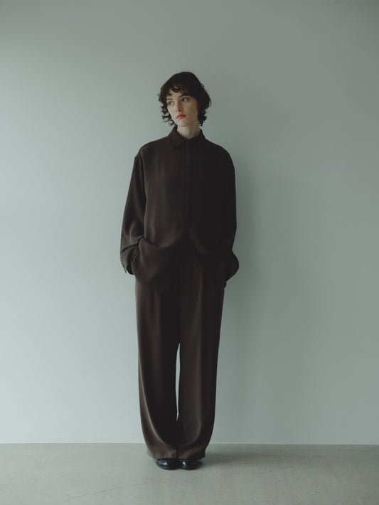 OVERSIZE SHIRT/BROWN