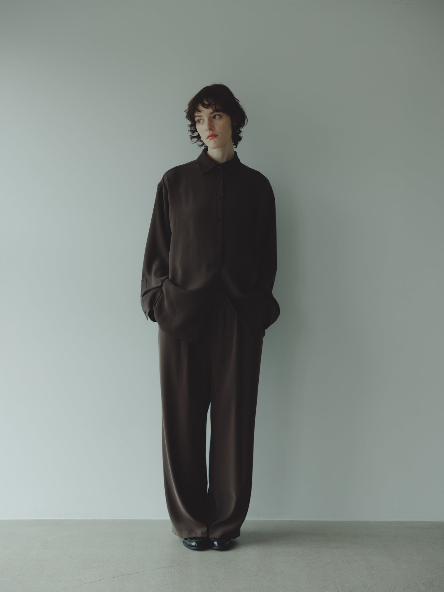 SUSPENDER TROUSERS/BROWN