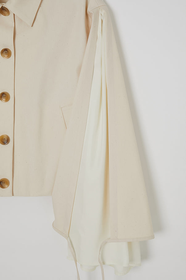 LONG SLEEVE SHORT BLOUSON/BEIGE