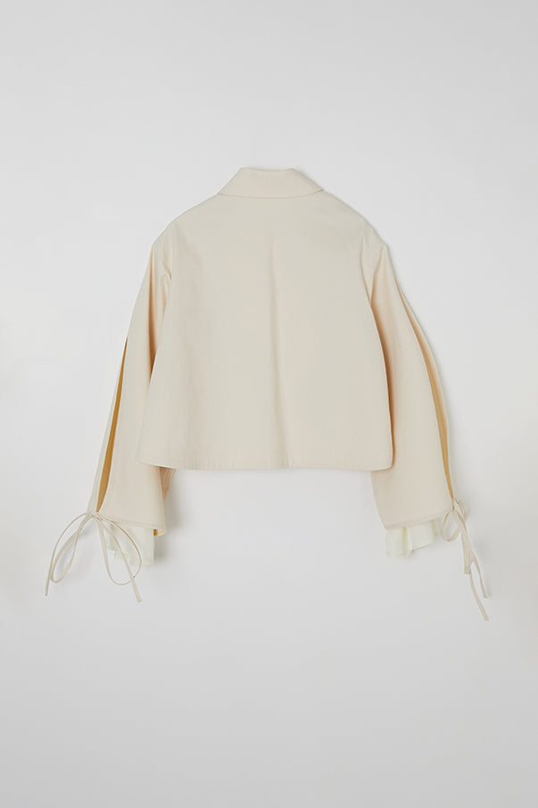 LONG SLEEVE SHORT BLOUSON/BEIGE