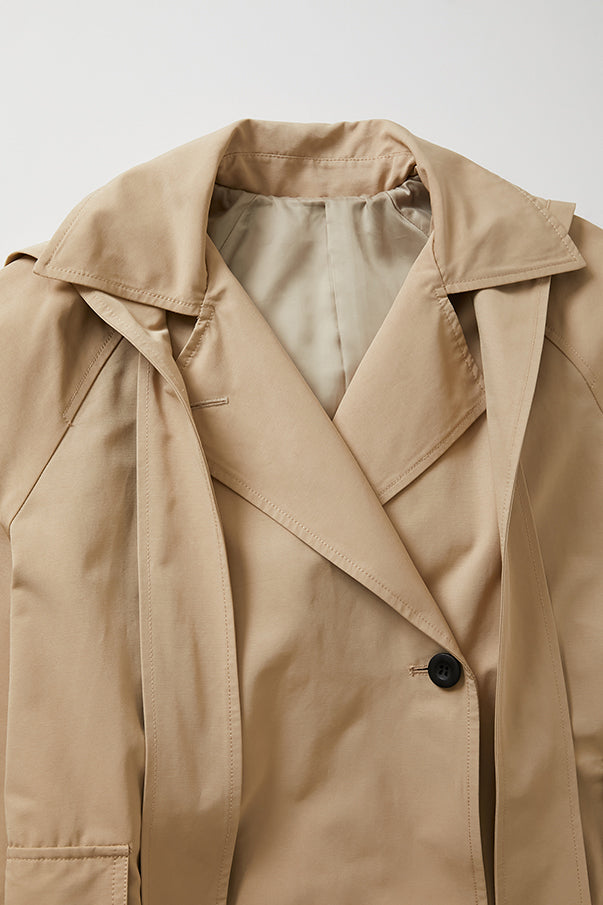 LONG TRENCH COAT/BEIGE