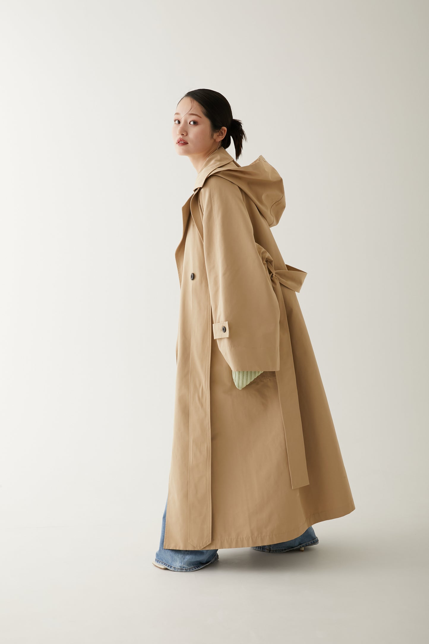 LONG TRENCH COAT/BEIGE