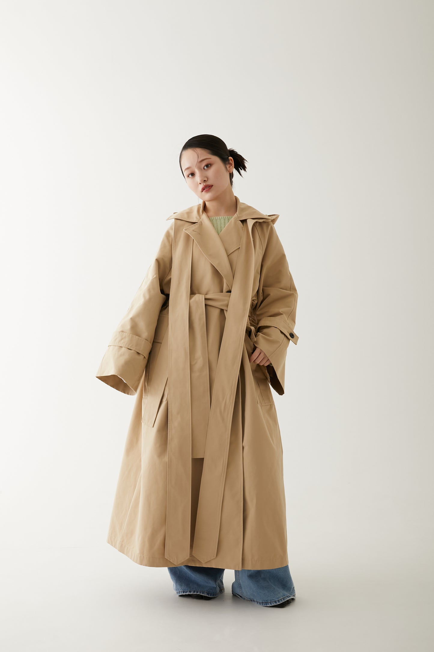 LONG TRENCH COAT/BEIGE