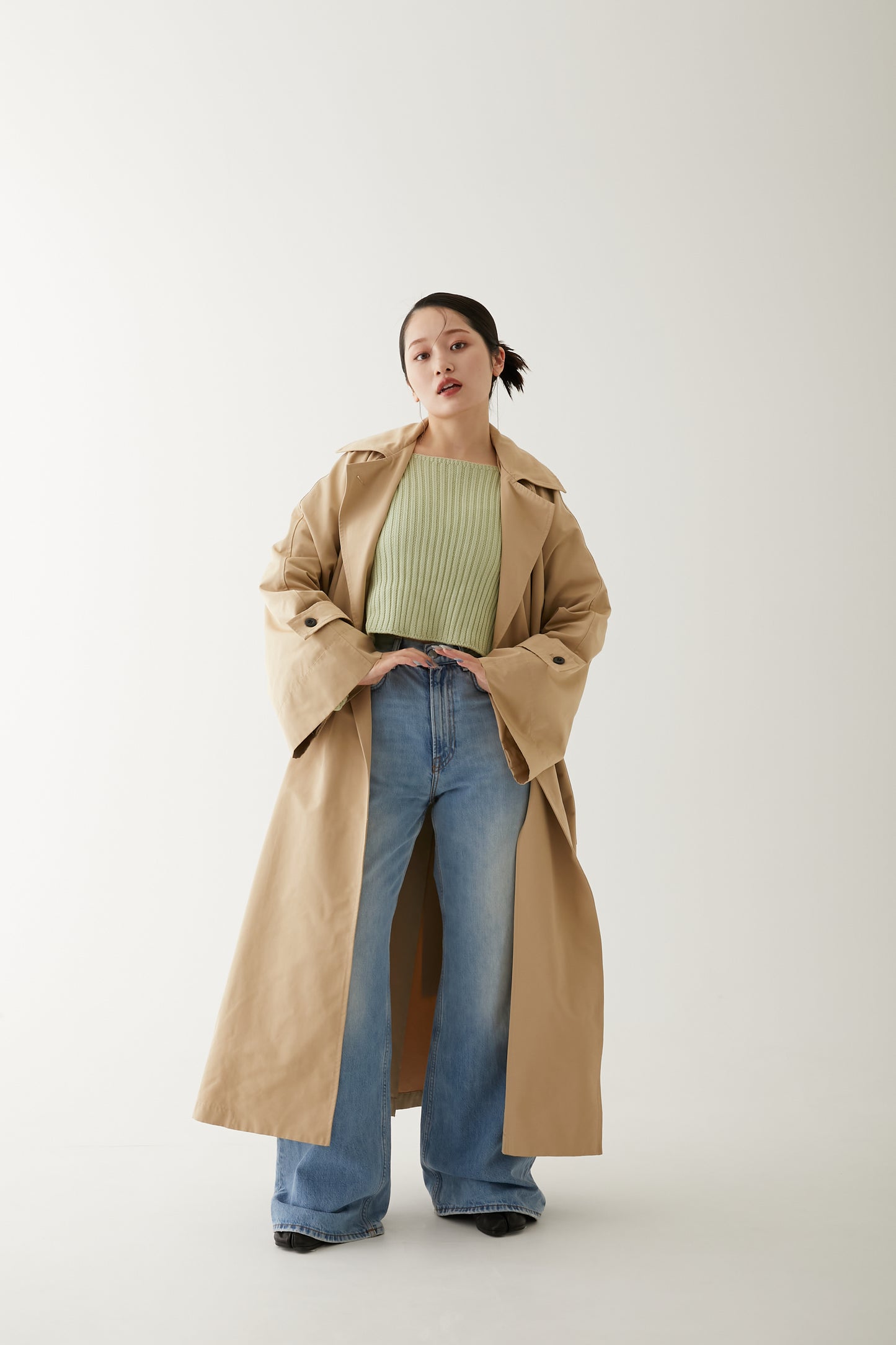 LONG TRENCH COAT/BEIGE