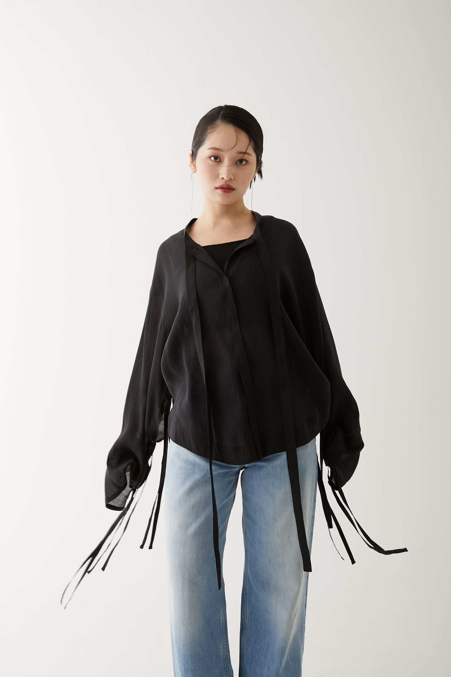 SHEER SHIRT/BLACK