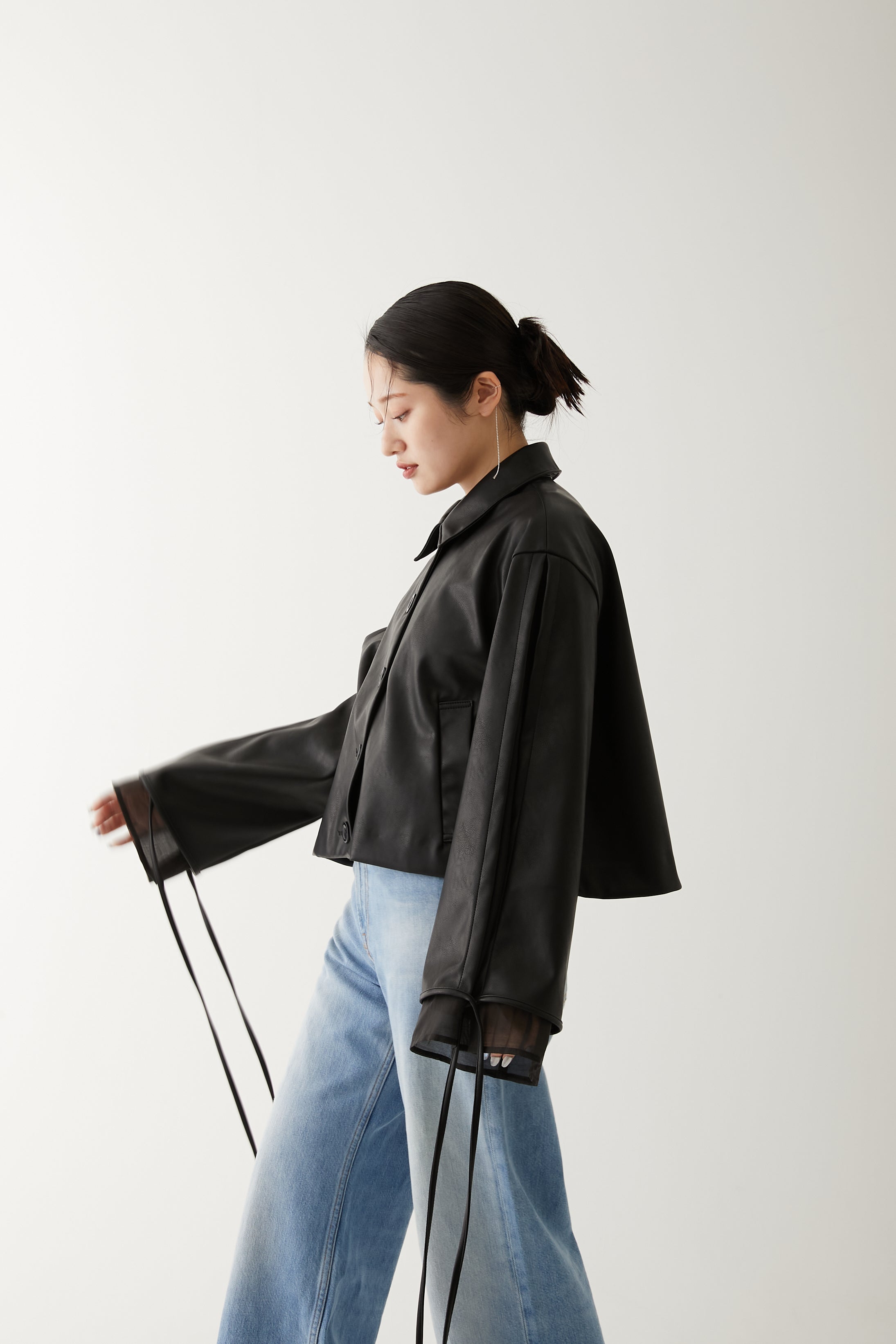 LONG SLEEVE SHORT BLOUSON/BLACK｜MYNE （マイネ）OFFICIAL ONLINE 