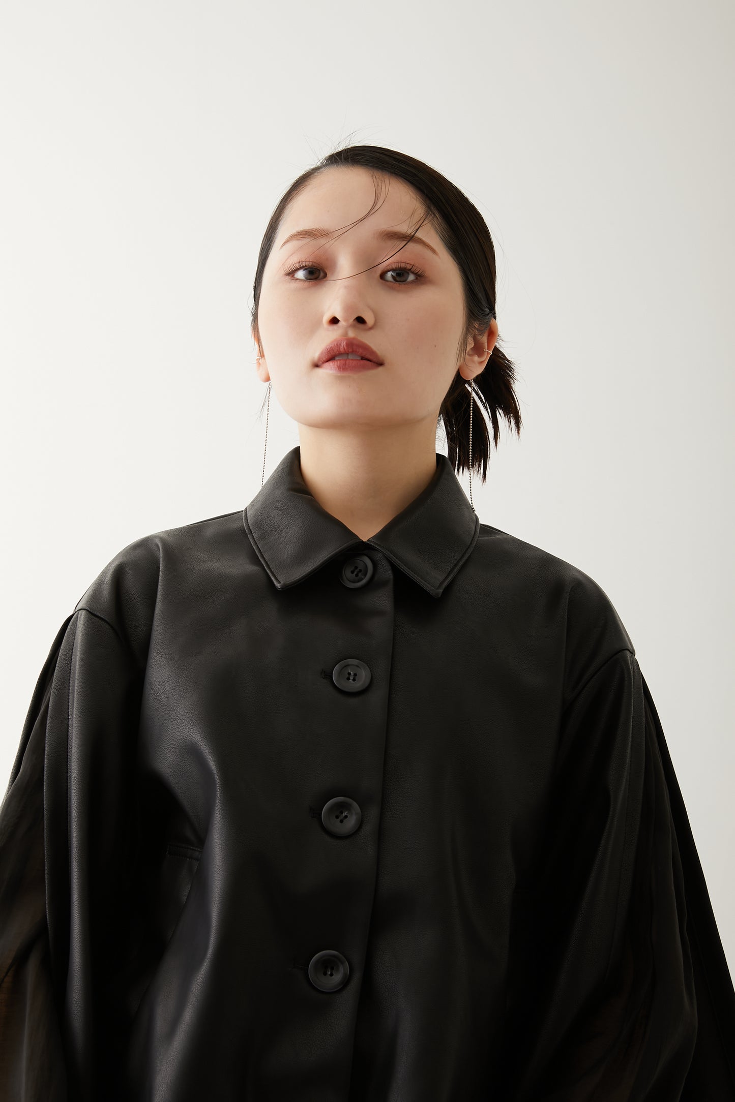 LONG SLEEVE SHORT BLOUSON/BLACK