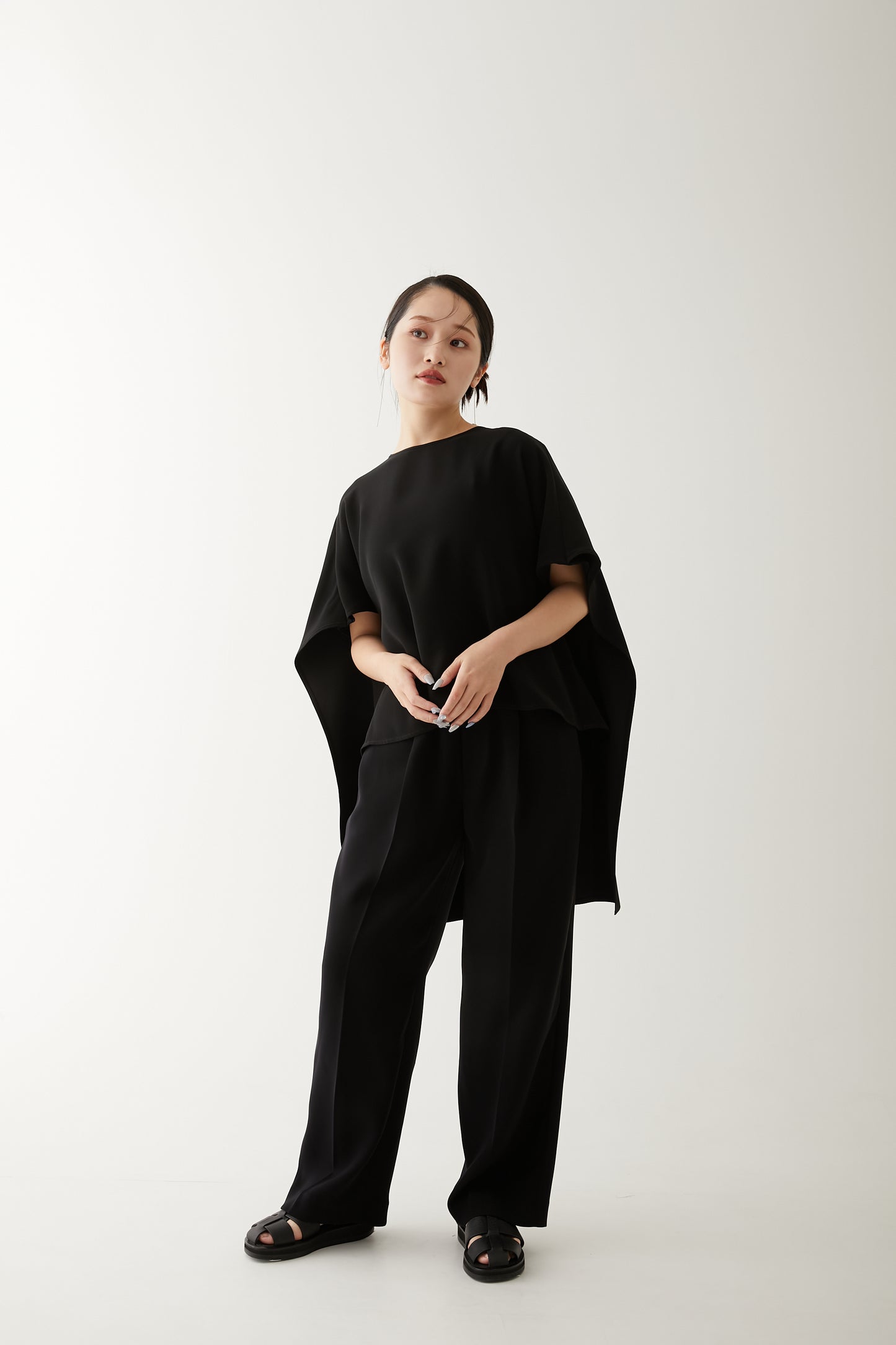 EASY WIDE PANTS/BLACK