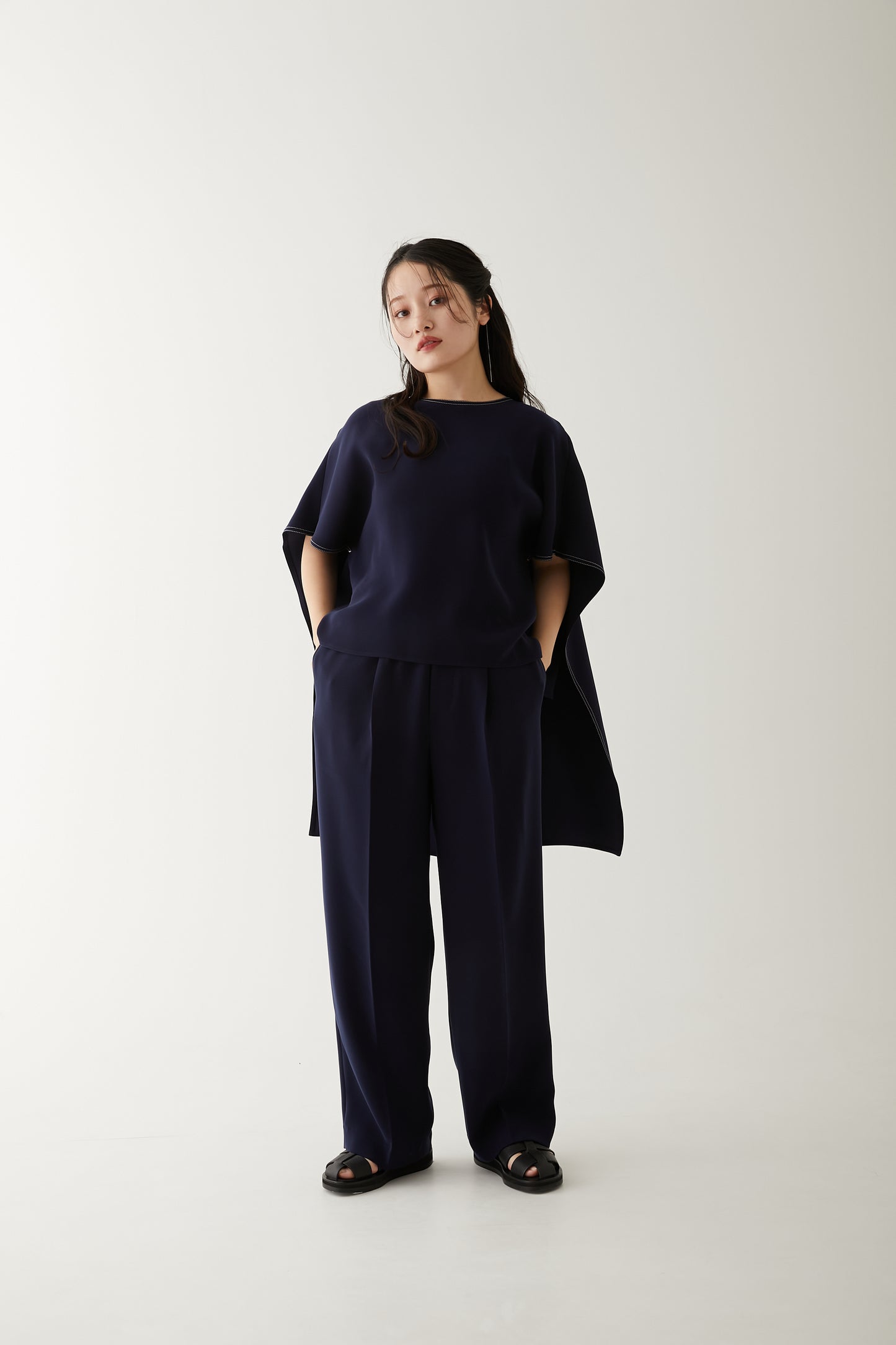 EASY WIDE PANTS/NAVY