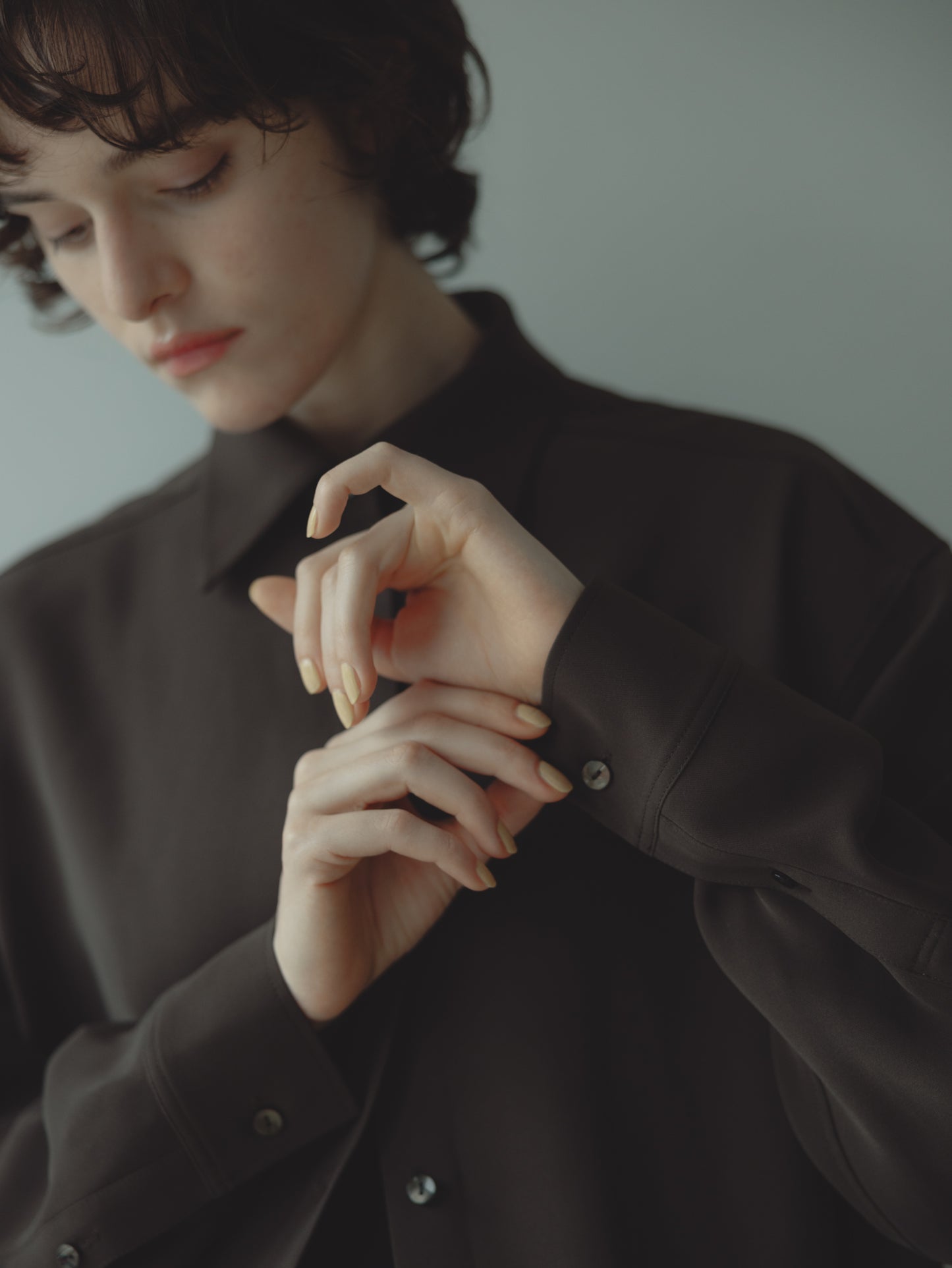 OVERSIZE SHIRT/BROWN