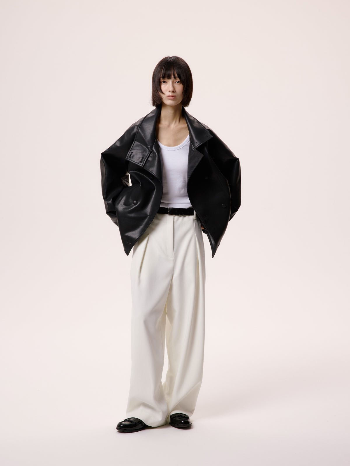 WIDE TUCK PANTS/WHT