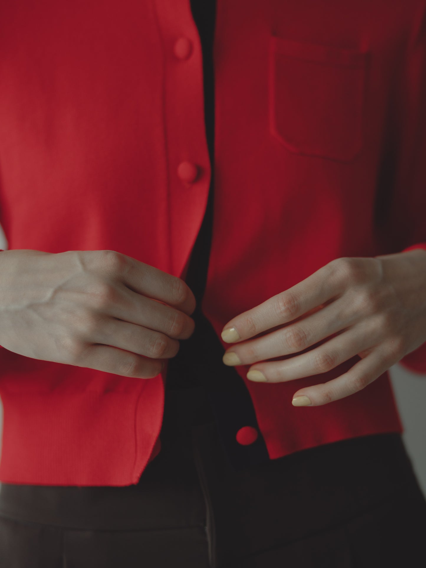 LINE COLOR CARDIGAN/RED