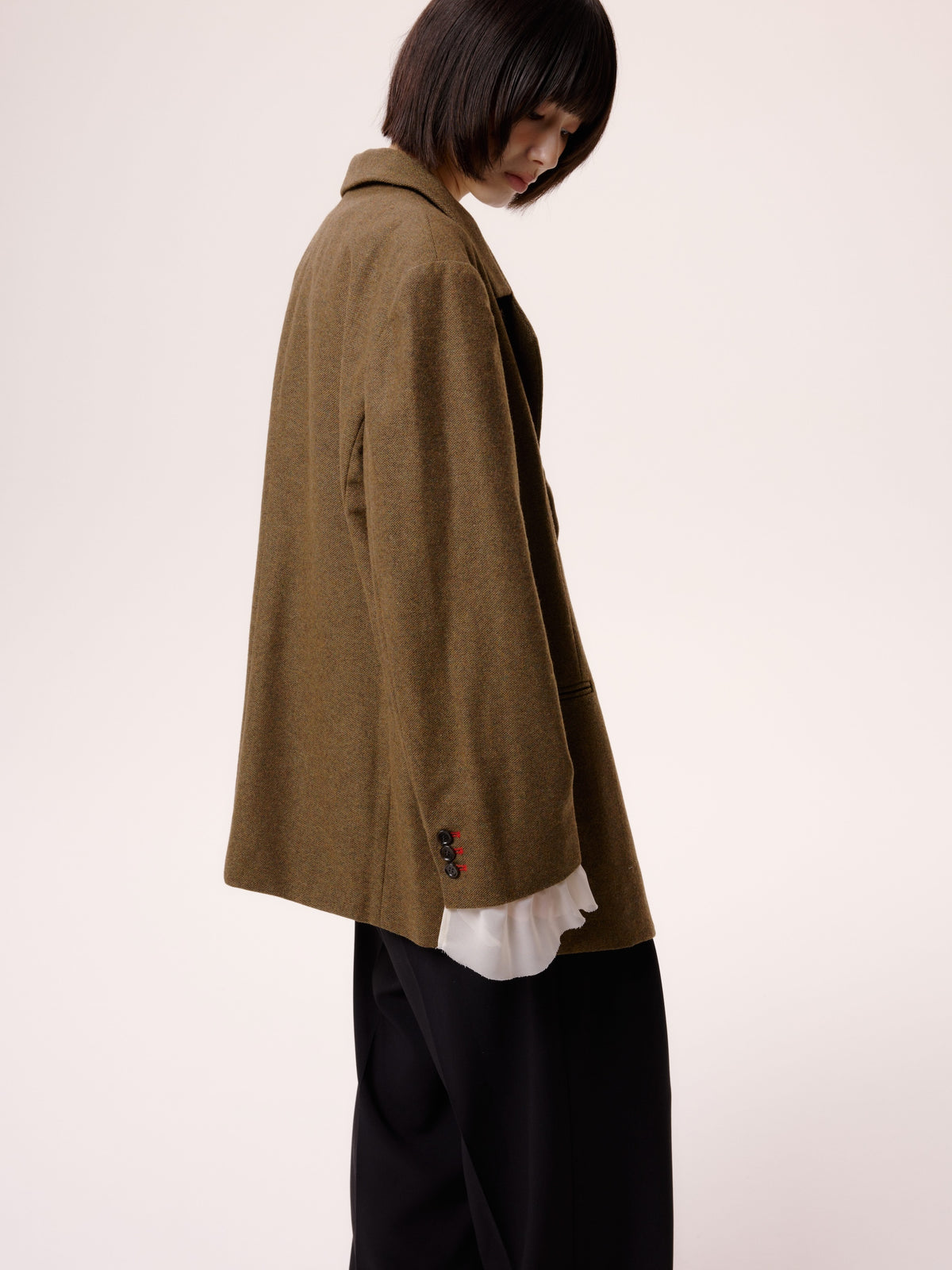 FRILL SLEEVE JACKET/BEG