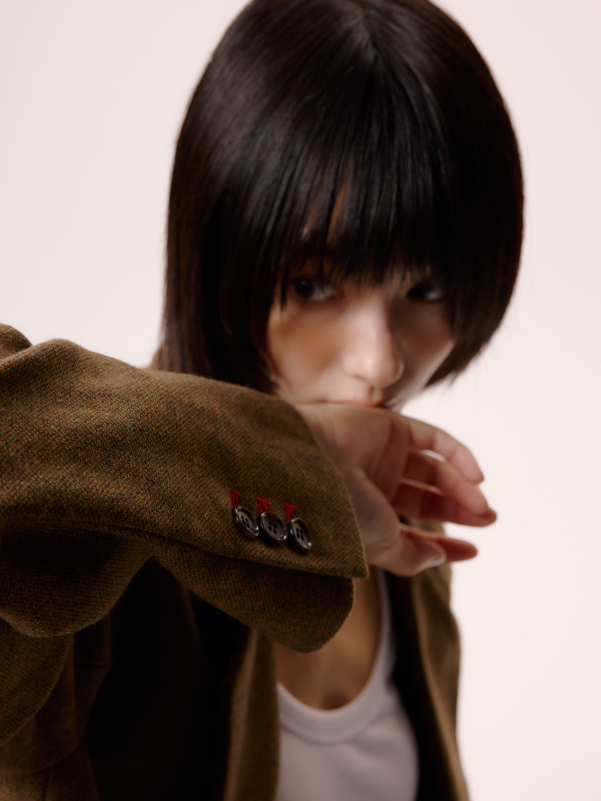 FRILL SLEEVE JACKET/BEG