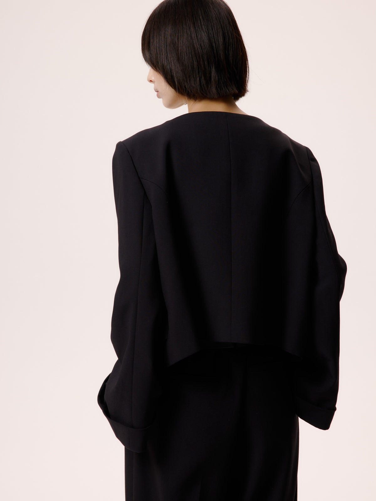 NO COLLAR JACKET/BLK