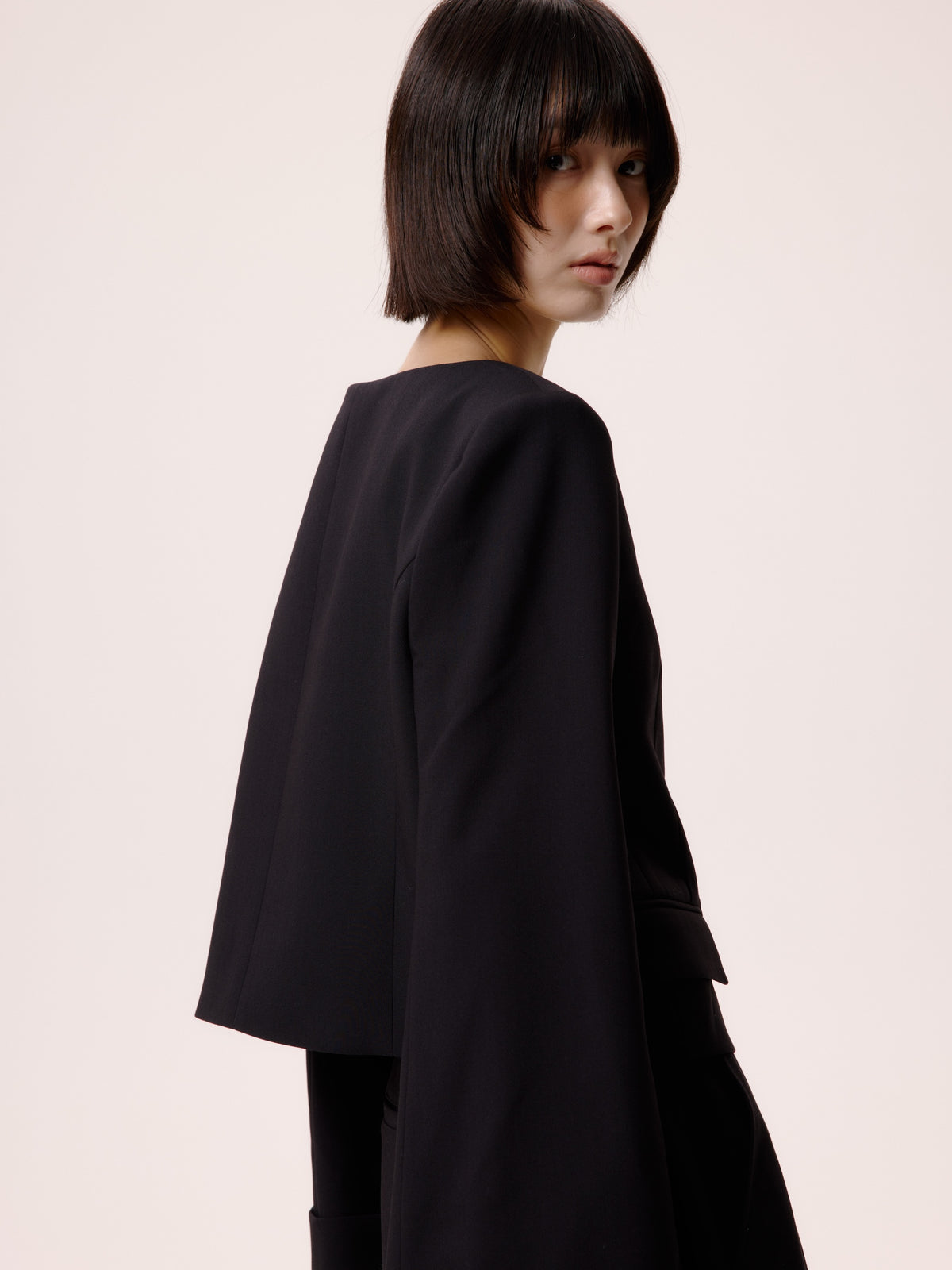 NO COLLAR JACKET/BLK