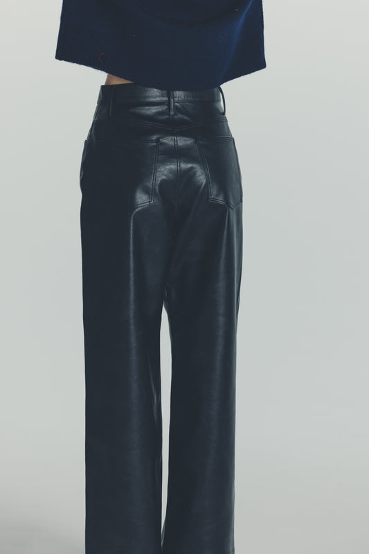 LEATHER PANTS/BLACK