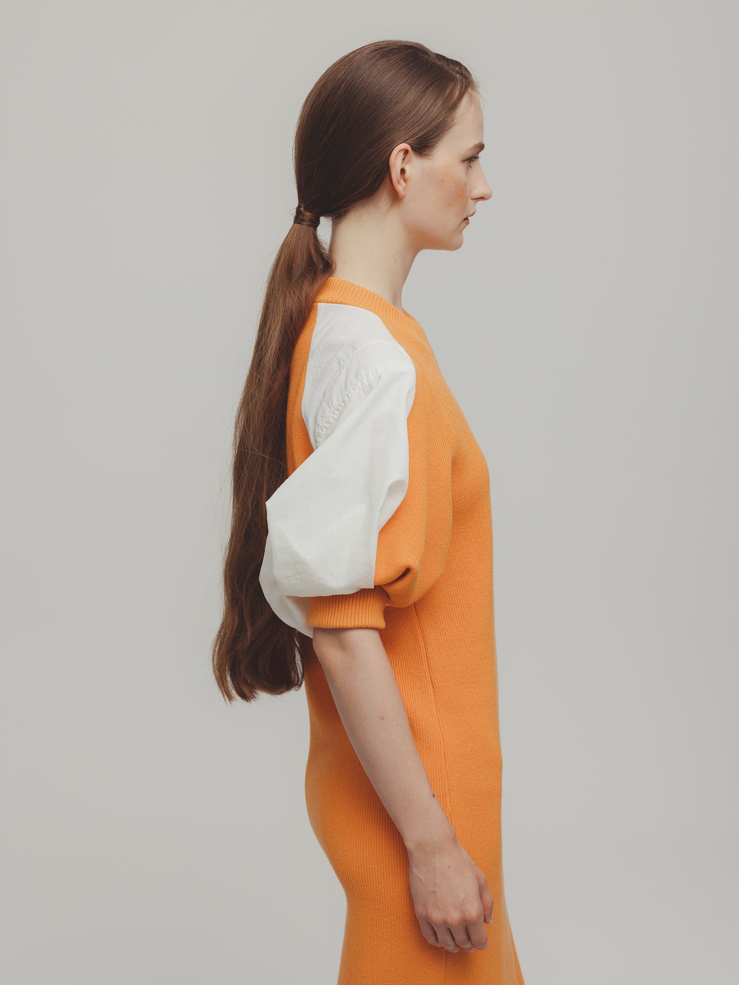 KNIT DOKING DRESS/ORANGE
