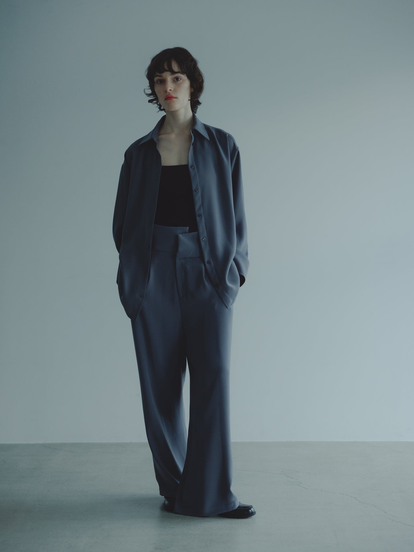 SUSPENDER TROUSERS/GRAY