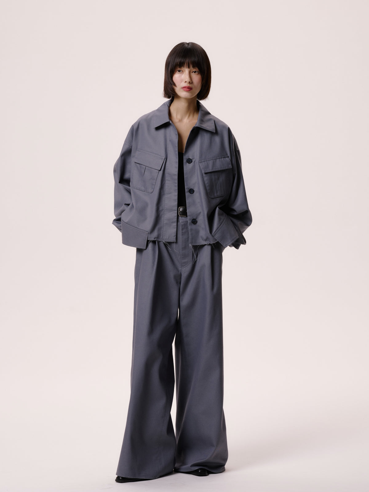 UTILITY WIDE CARGO PANTS/GRAY