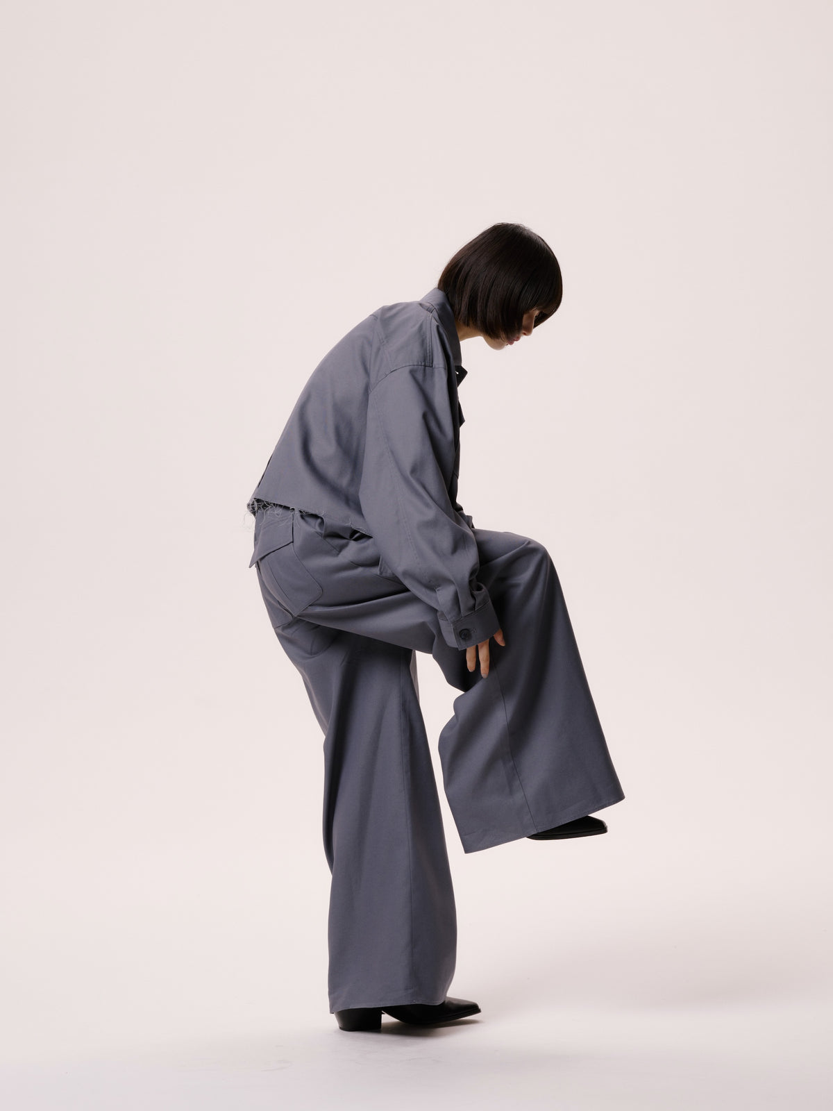 UTILITY WIDE CARGO PANTS/GRAY