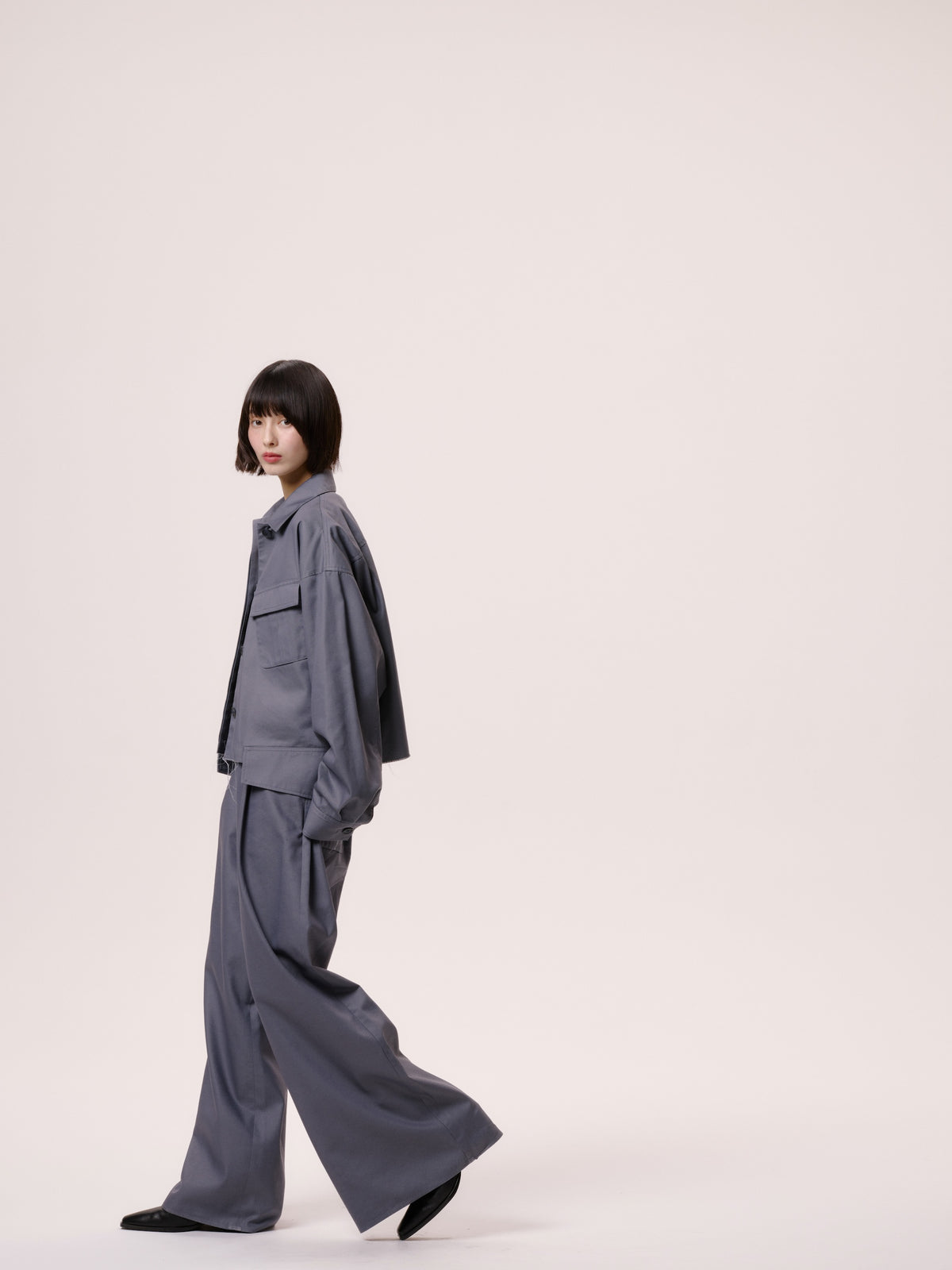 UTILITY WIDE CARGO PANTS/GRAY