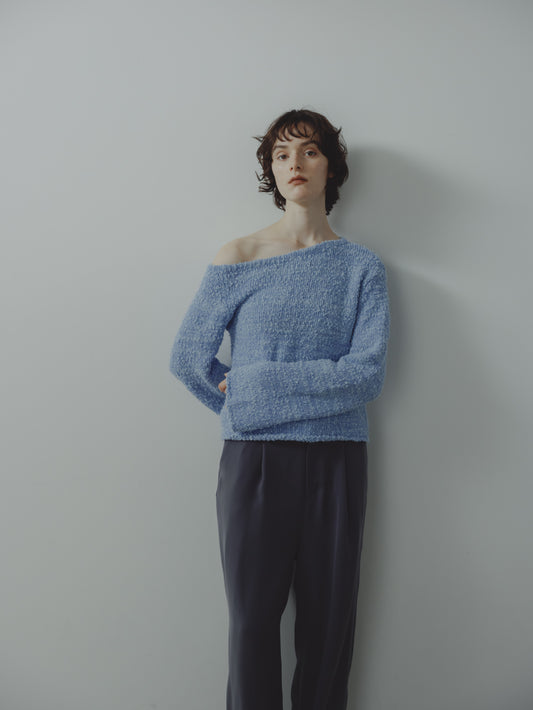 ONE SHOLDER KNIT/BLUE
