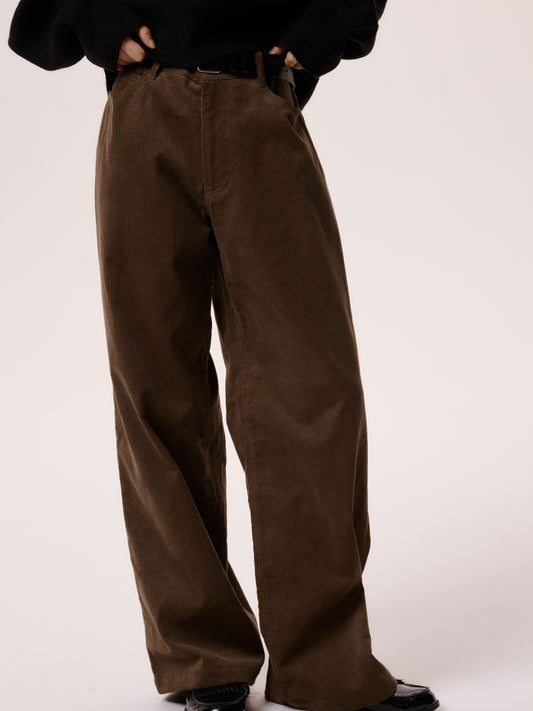 WIDE CORDUROY PANTS/BEIGE