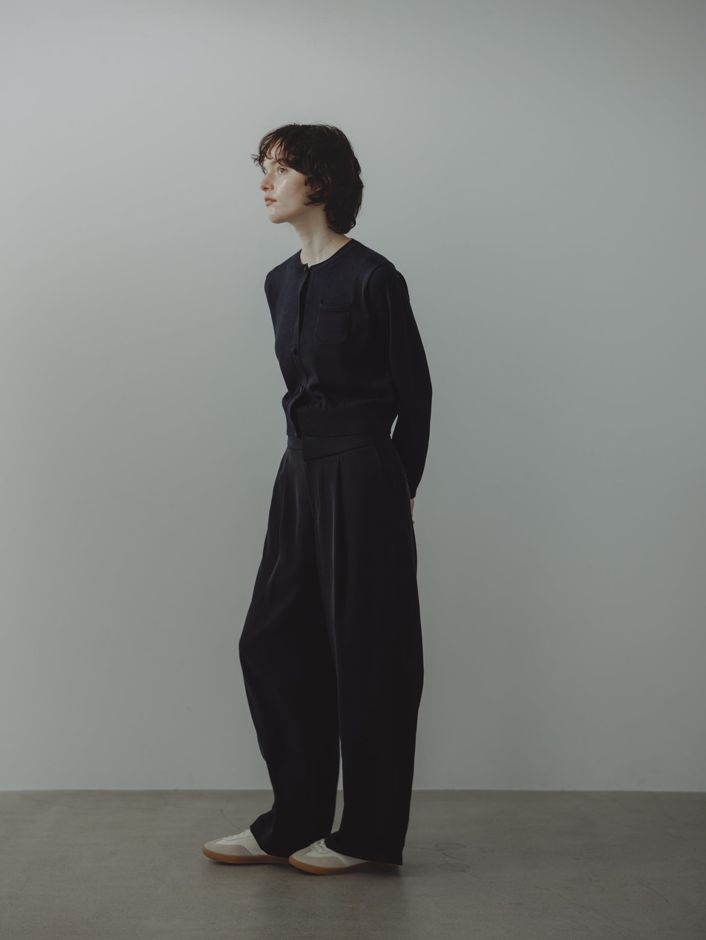 LINE COLOR CARDIGAN/BLACK