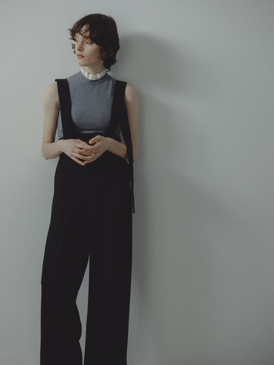 SUSPENDER TROUSERS/BLACK