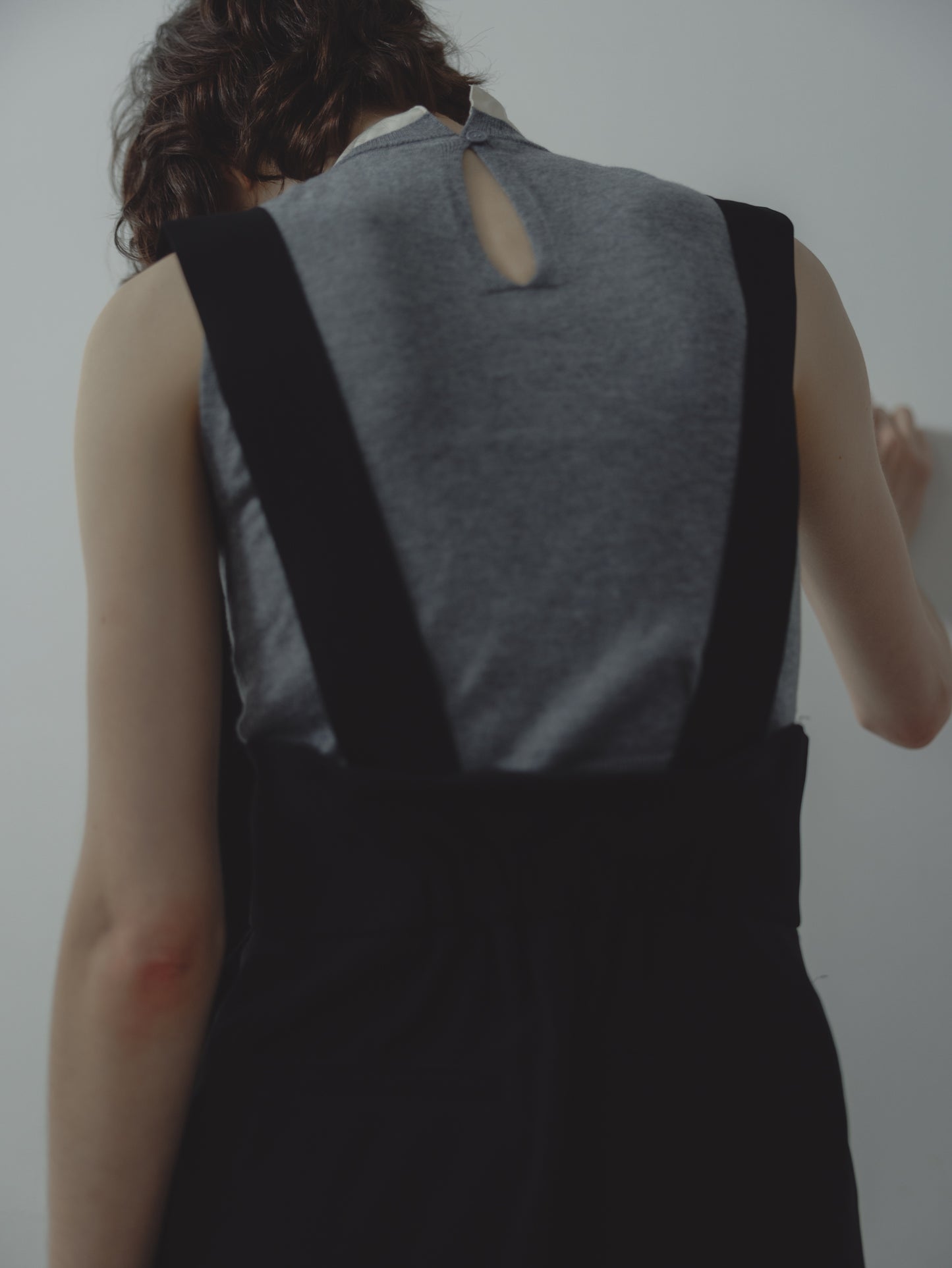 SUSPENDER TROUSERS/BLACK