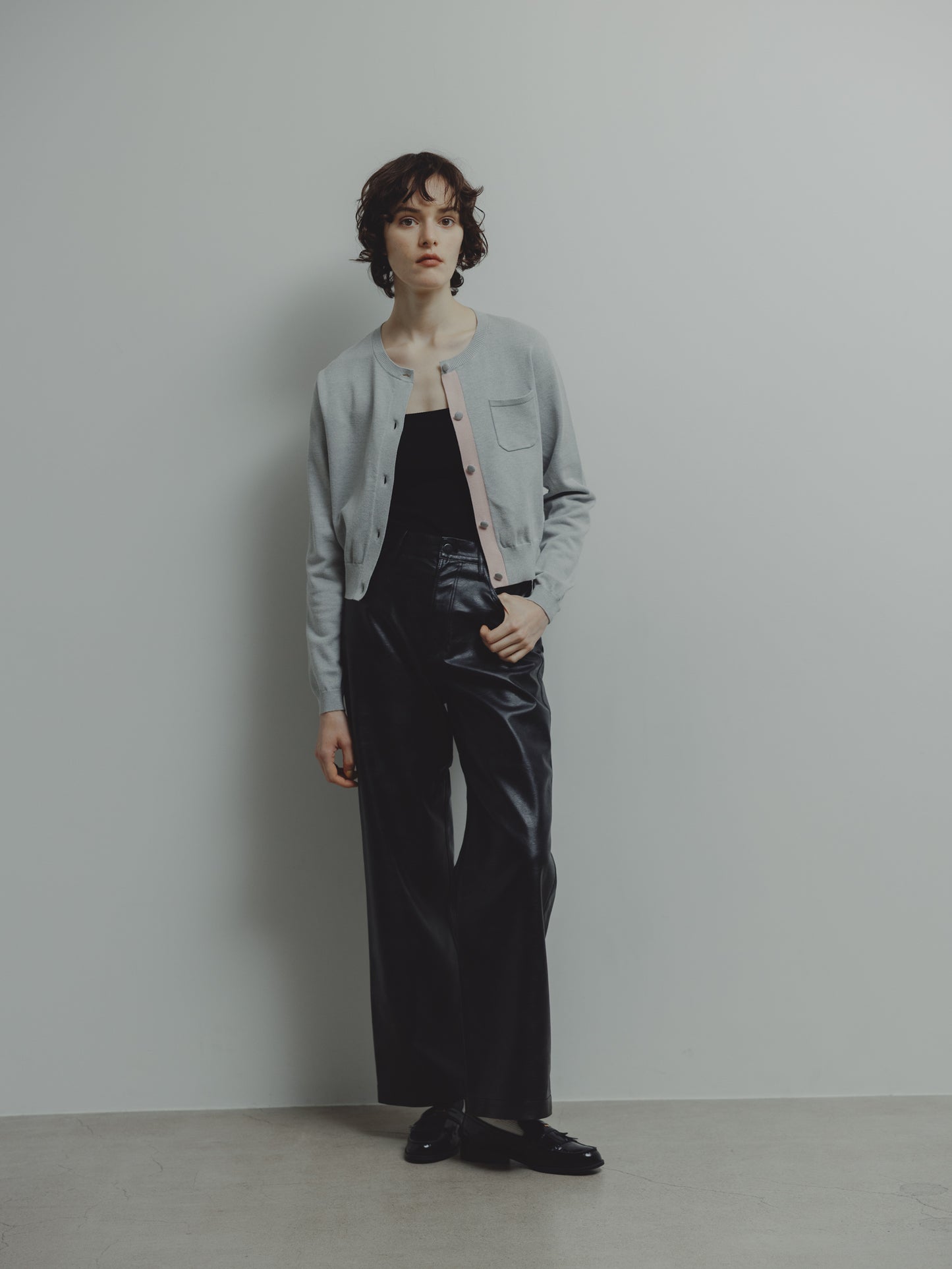 LINE COLOR CARDIGAN/GRAY