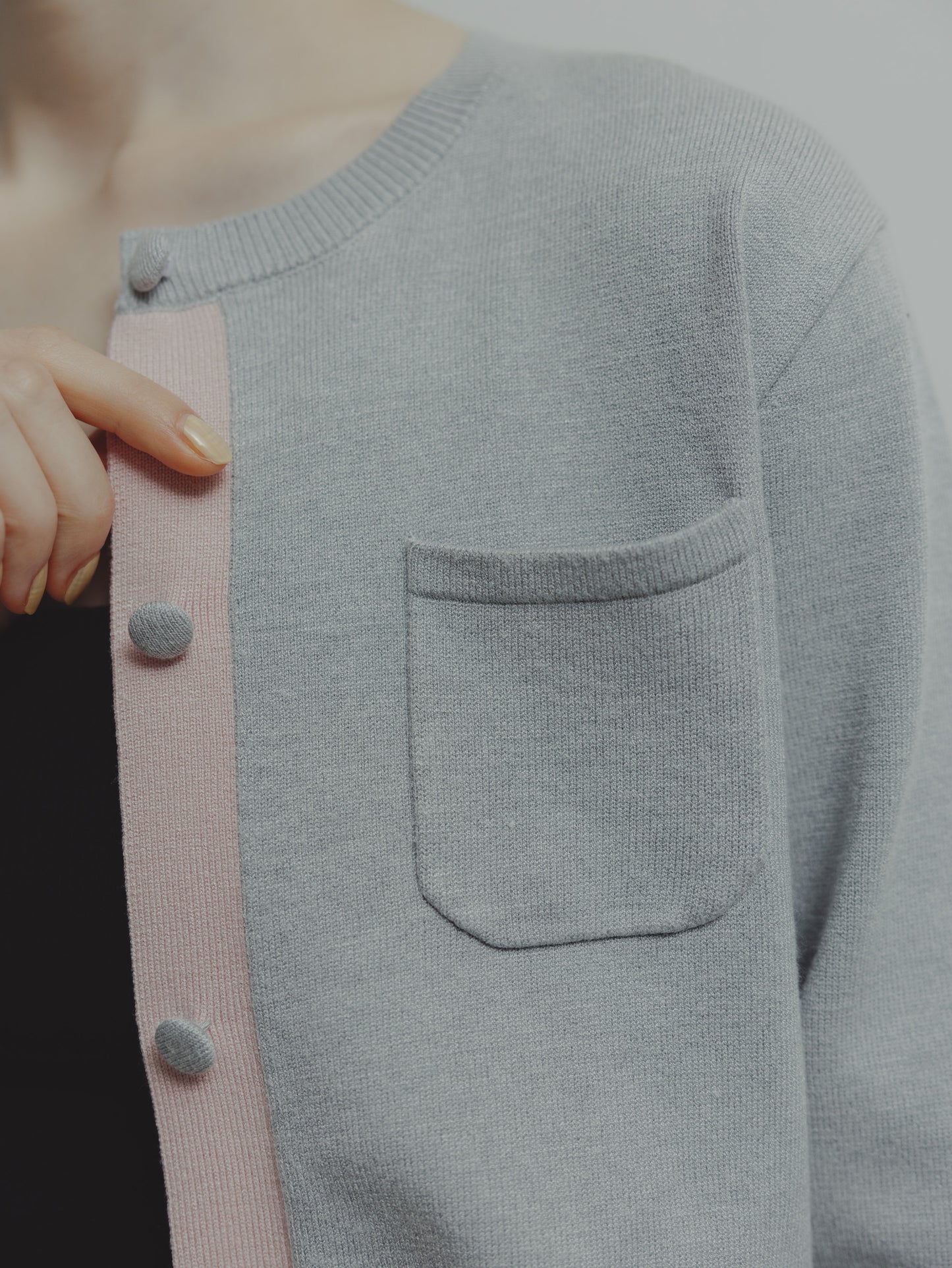 LINE COLOR CARDIGAN/GRAY