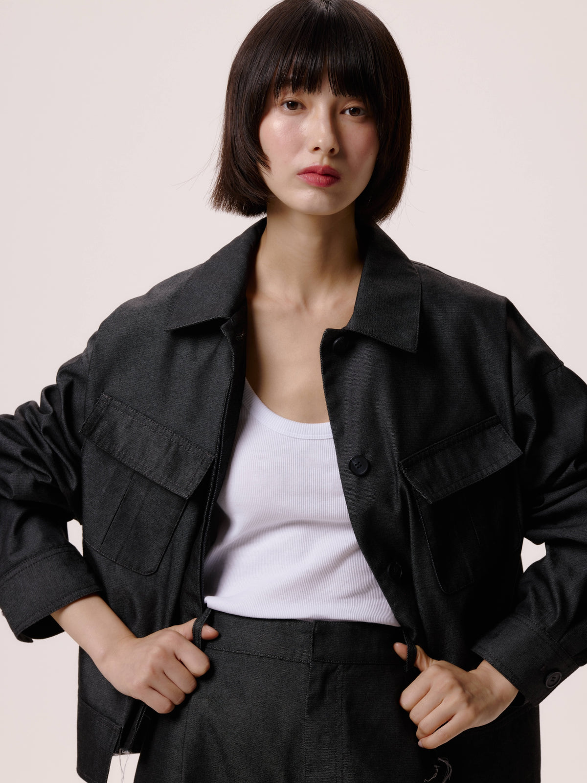 UTILITY SHORT BLOUSON/BLACK