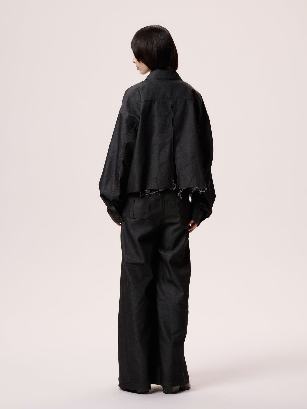 UTILITY WIDE CARGO PANTS/BLACK