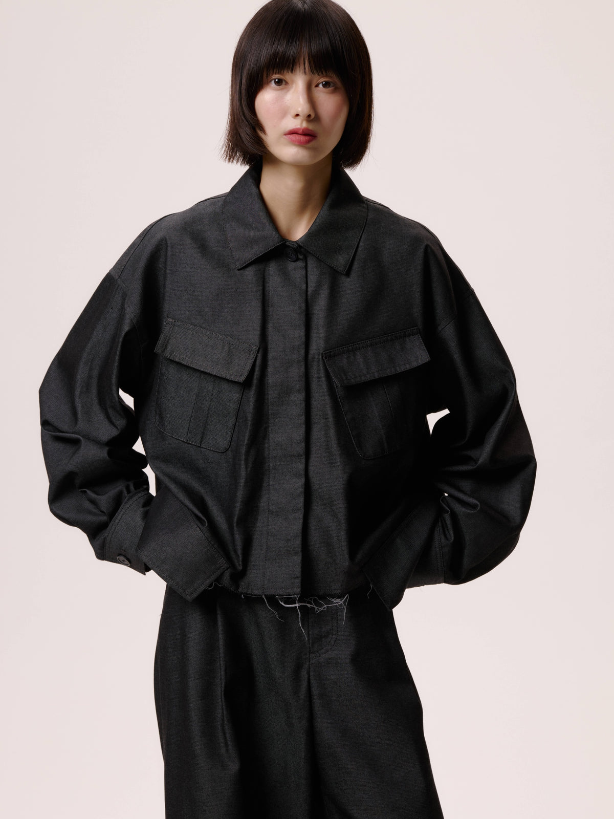 UTILITY SHORT BLOUSON/BLACK
