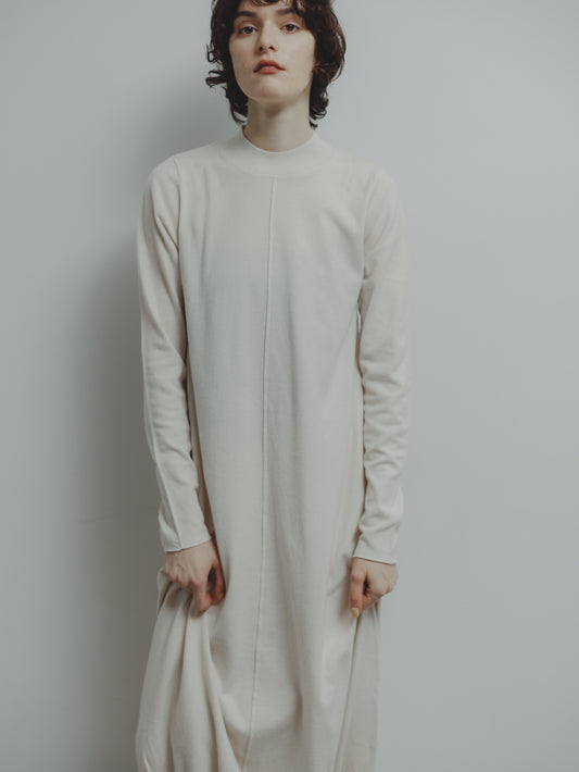 BALLOON KNIT DRESS/WHITE