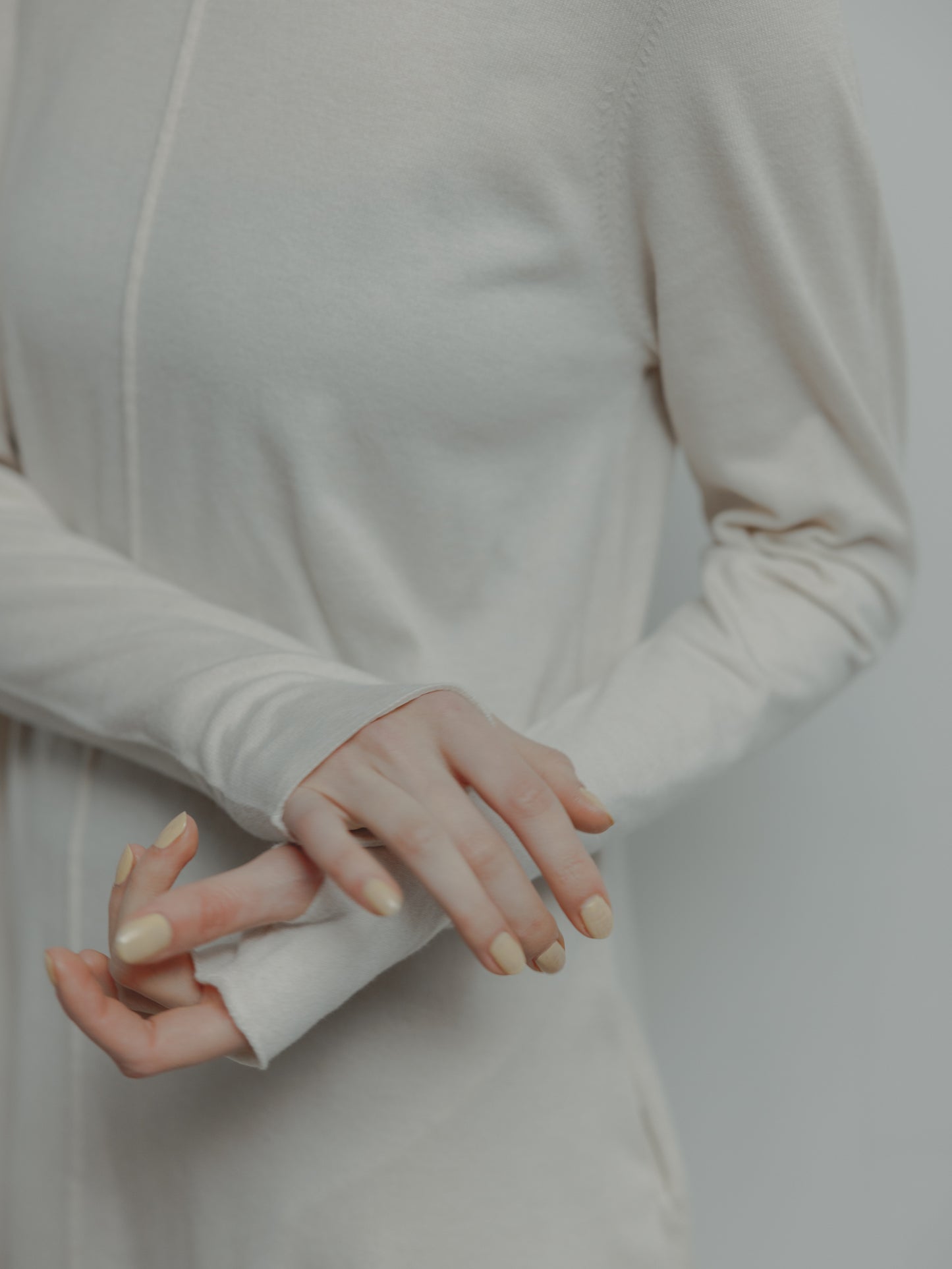 BALLOON KNIT DRESS/WHITE