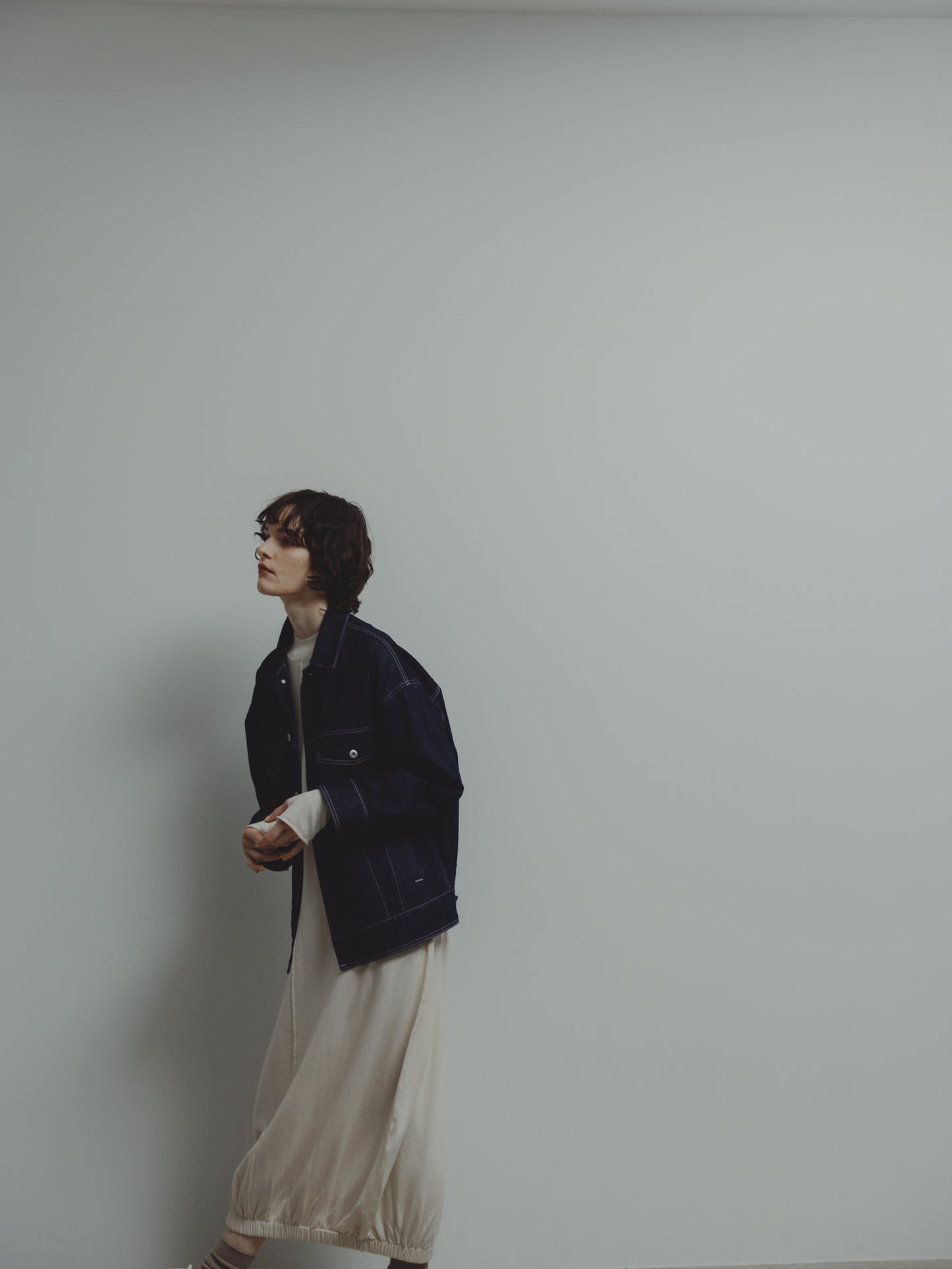 BALLOON KNIT DRESS/WHITE